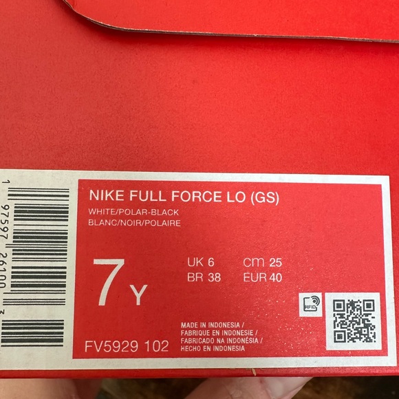BNIB Nike Full Force Low Premium Leather Sneakers W 8.5/7Y White Polar Black - Picture 13 of 14